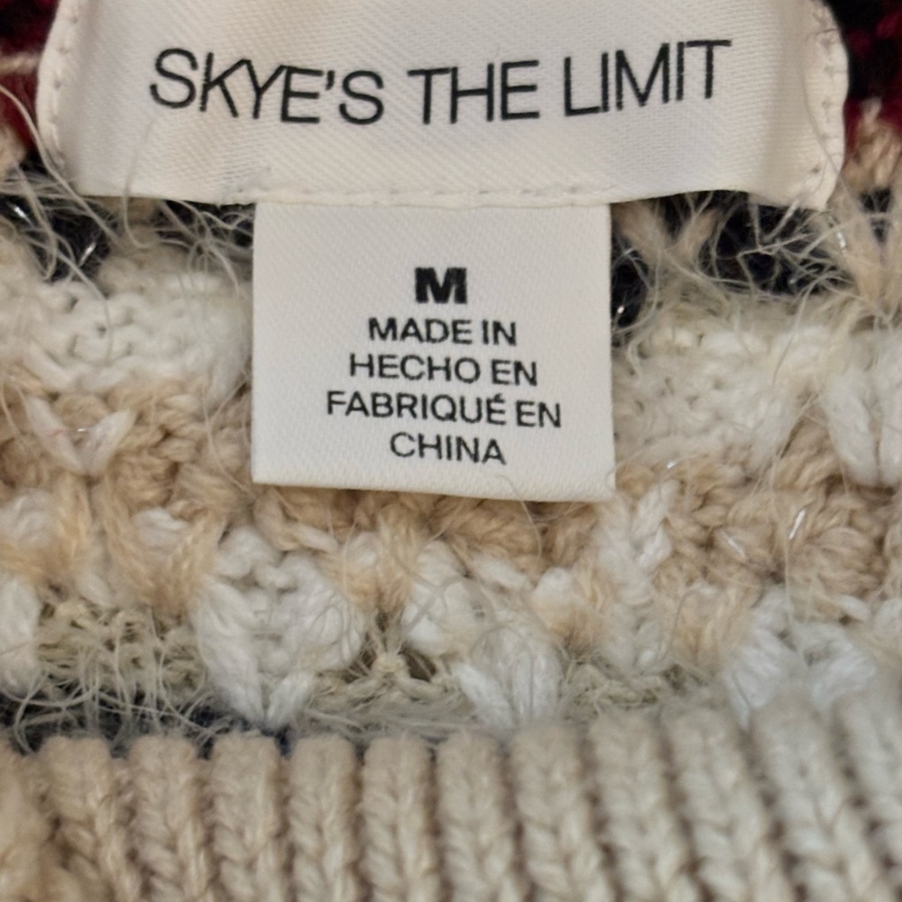 SKYE’S THE LIMIT sweater sz medium, cowl neck, colorful and warm. Whisker thread - Picture 4 of 8